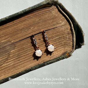 SOLITAIRE: CROWN DANGLING EAR STUDS