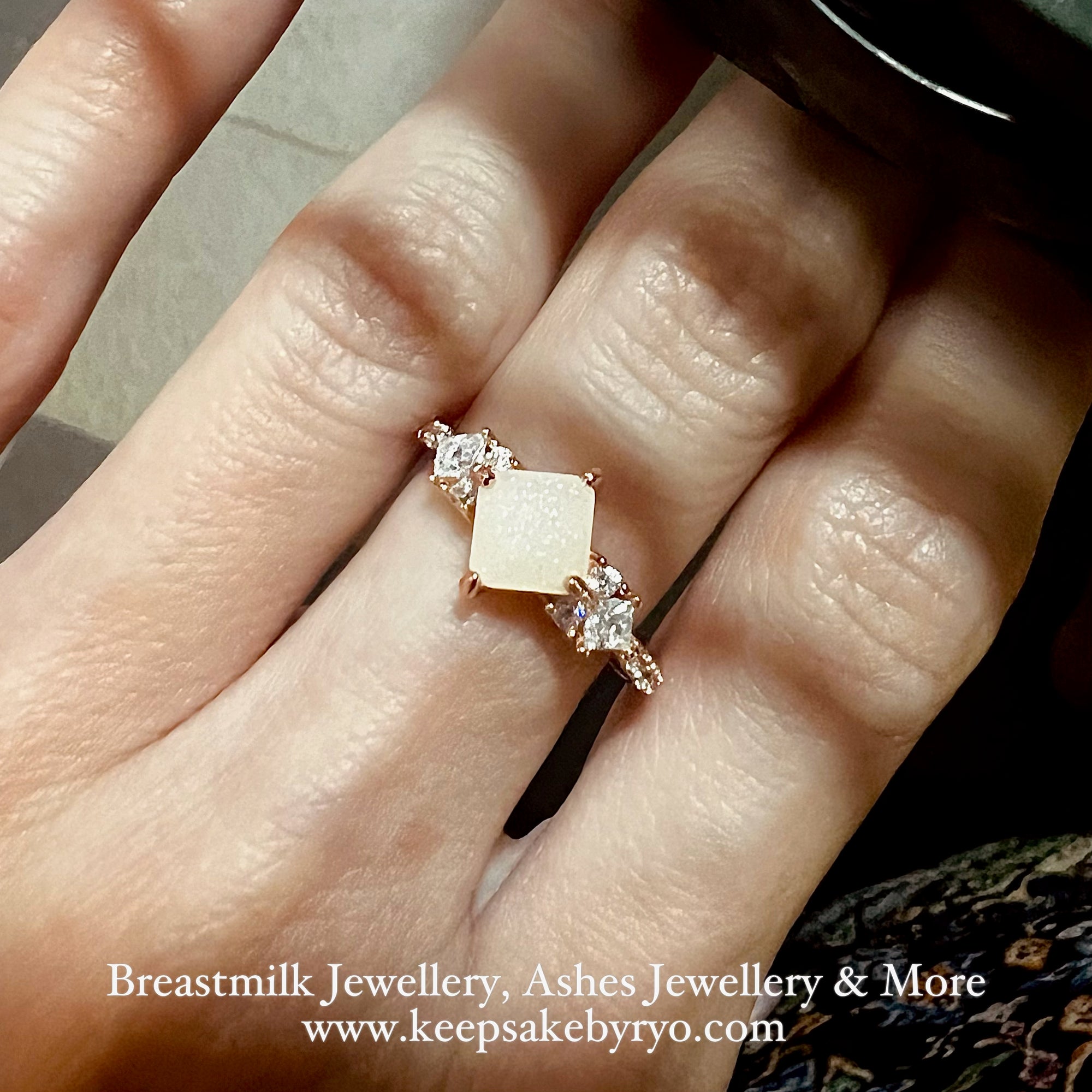 SOLITAIRE: ANYA RING WITH CUSHION INCLUSION STONE