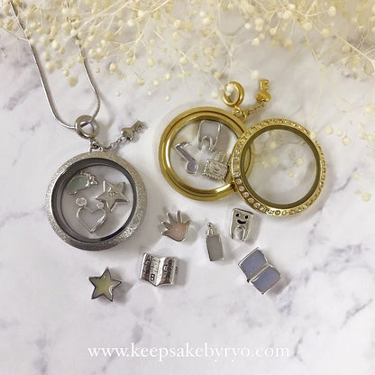 ASHES GLASS LOCKET WITH FLOATING CHARMS