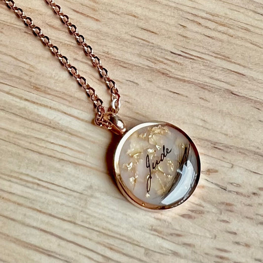 满月金 FULL MONTH GOLD & 百日金 100 DAYS GOLD: 15MM CLASSIC ROUND BREASTMILK PENDANT