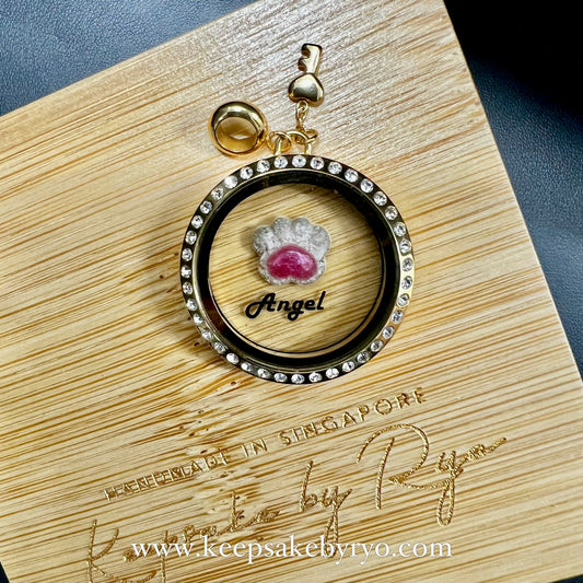 ASHES PAWPRINT GLASS LOCKET