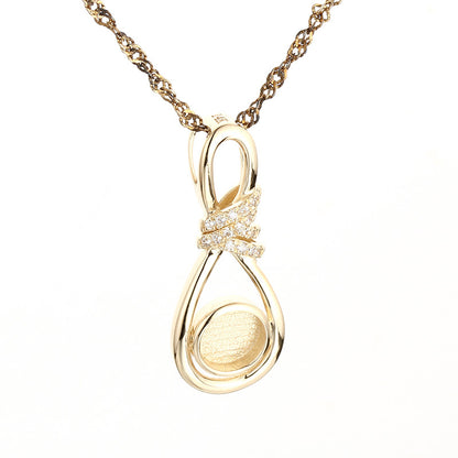 HEIRLOOM SOLID GOLD INFINITY NECKLACE PENDANT WITH CUBIC ZIRCONIA