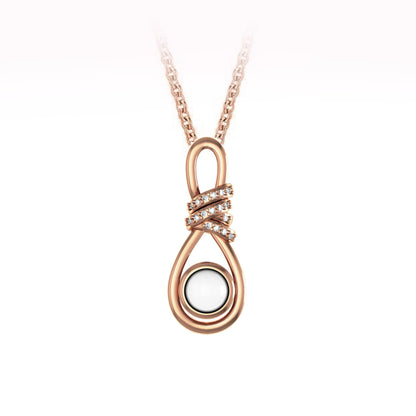 HEIRLOOM SOLID GOLD INFINITY NECKLACE PENDANT WITH CUBIC ZIRCONIA