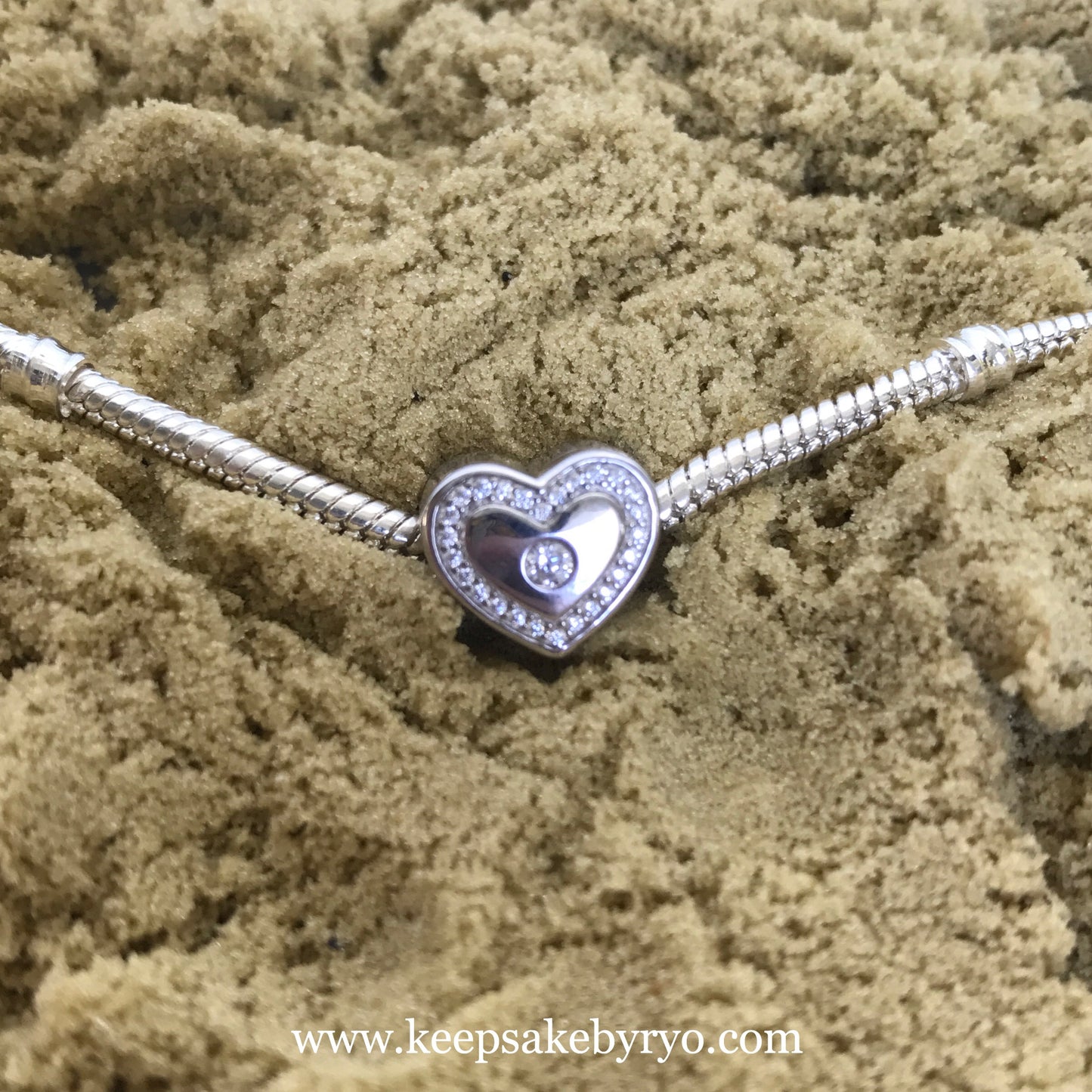 STERLING SILVER STUDDED HEART TREASURE CHEST CHARM