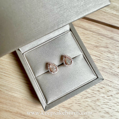 ASHES 925 SOLITAIRE: ARYA STUD EARRINGS WITH TEARDROP INCLUSION STONES