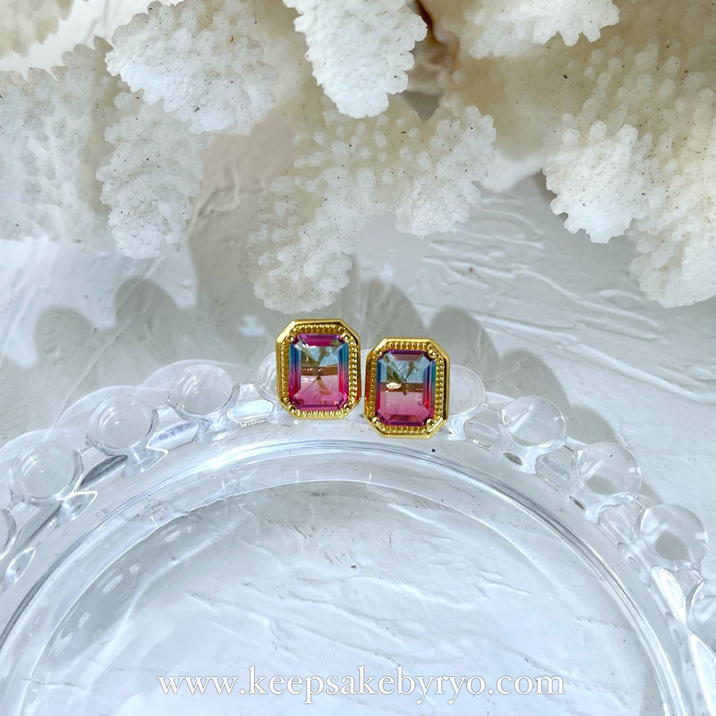 KEEPLETS COLLECTION: MERMAID TOURMALINE EAR STUDS