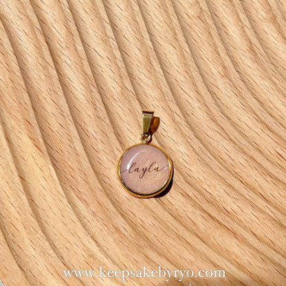 15MM CLASSIC ROUND BREASTMILK PENDANT WITH PEARL SHIMMER