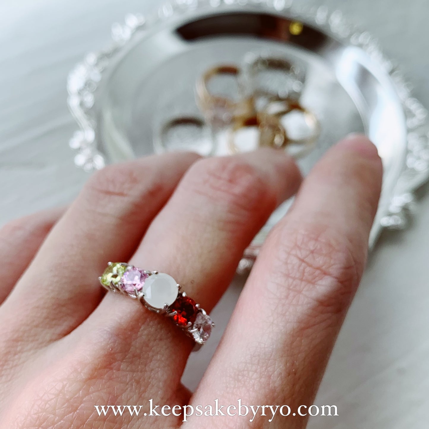 满月金 FULL MONTH GOLD & 百日金 100 DAYS GOLD: BIRTHSTONE CLUSTER BREASTMILK RING