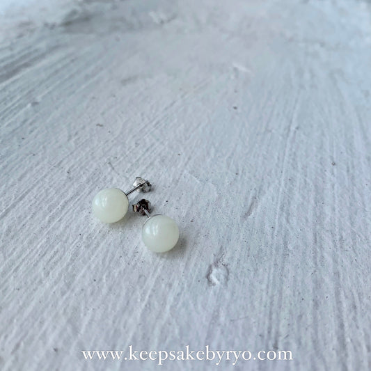 STERLING PEARL EAR STUDS