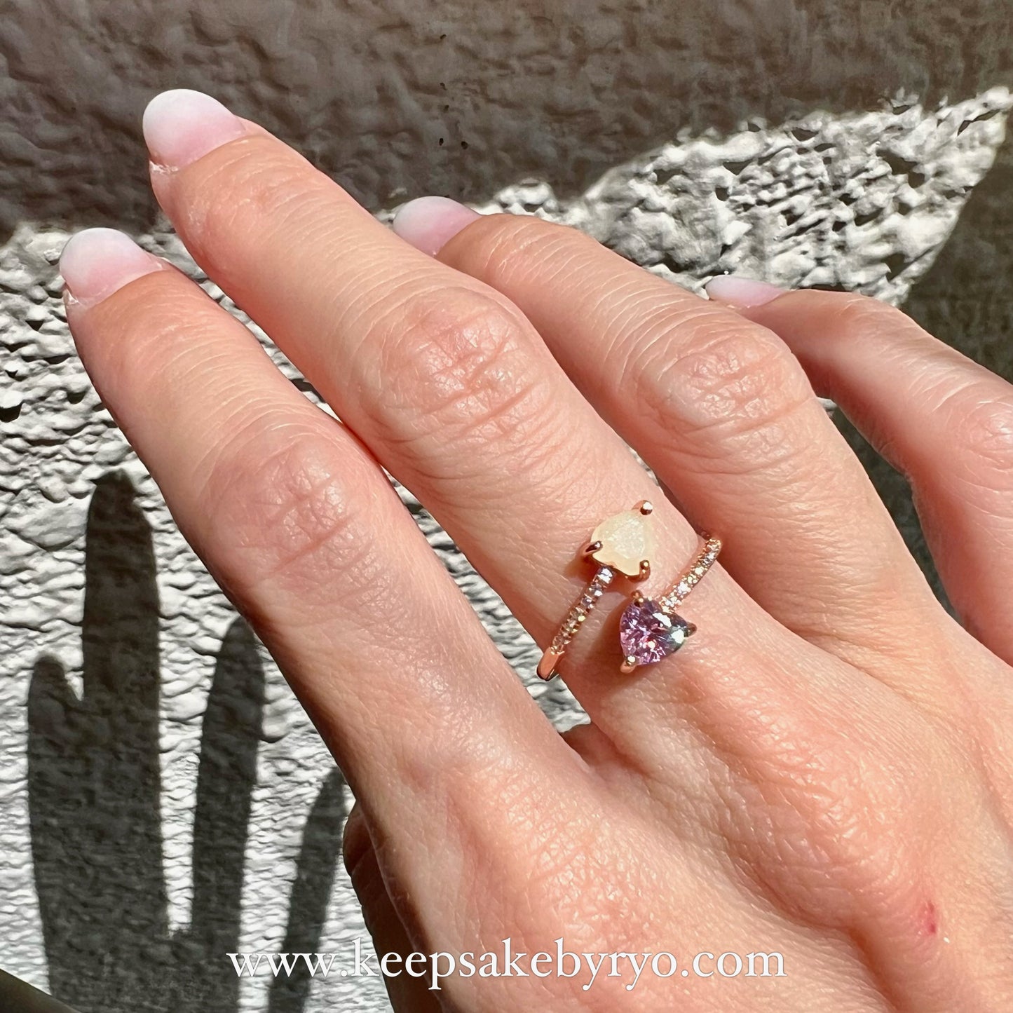 满月金 FULL MONTH GOLD & 百日金 100 DAYS GOLD: HART BREASTMILK AND BIRTHSTONE DUO RING