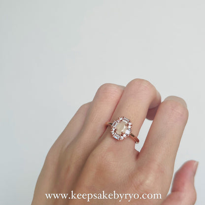 满月金 FULL MONTH GOLD & 百日金 100 DAYS GOLD: ODETTE RING WITH OVAL SOLITAIRE