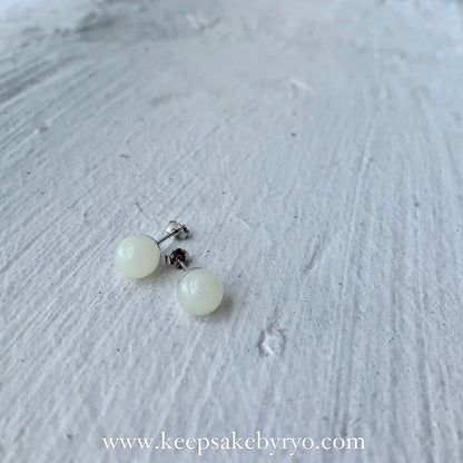 满月金 FULL MONTH GOLD & 百日金 100 DAYS GOLD: 6MM PEARL STUD EARRINGS