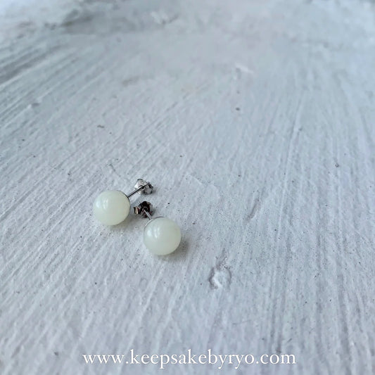 满月金 FULL MONTH GOLD & 百日金 100 DAYS GOLD: 6MM PEARL STUD EARRINGS