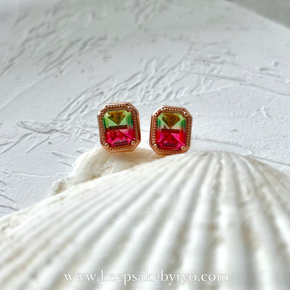 KEEPLETS COLLECTION: WATERMELON TOURMALINE EAR STUDS