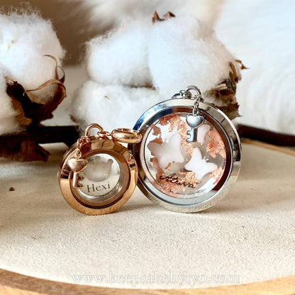 MINI ME PETITE GLASS LOCKET: DAINTY BREASTMILK CROWN